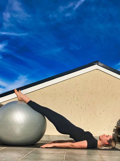 Pilates ball core exercise