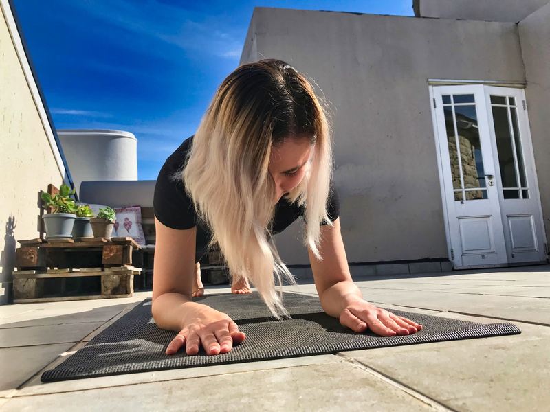 Plank exercise outdoors in Stellenbosch