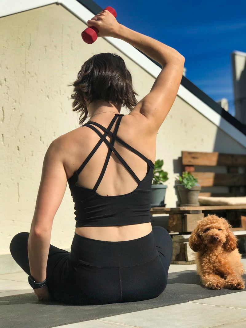 A relaxed home physiotherapy exercise session